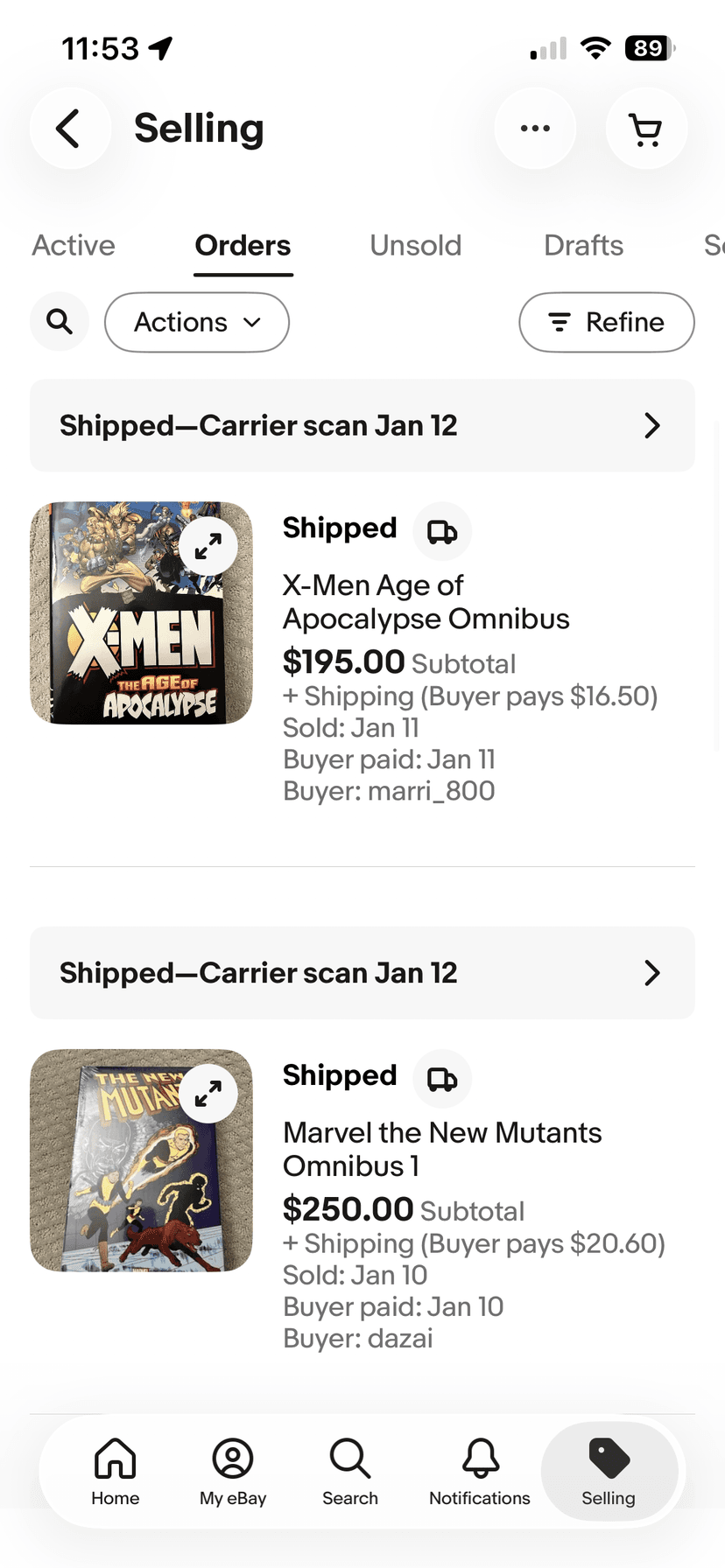 X-Men Age of Apocalypse and New Mutants Omnibus sales