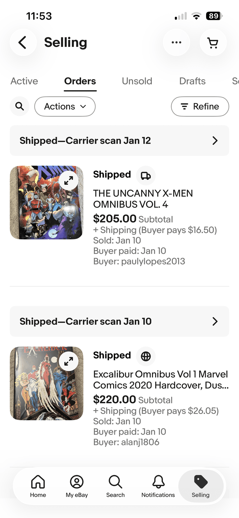 Uncanny X-Men Vol 4 and Excalibur Omnibus sales